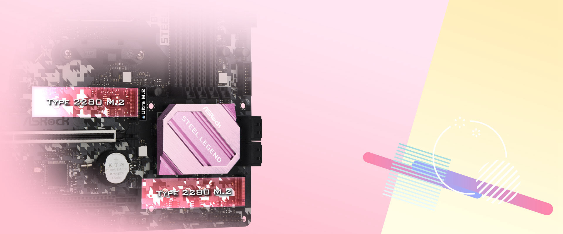 M.2 x 2 (Gen3x4 / SATA3 ) - STL Pink